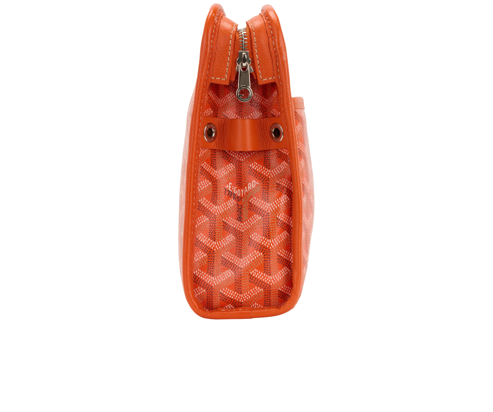Goyard Jouvence Toiletry Pouch, &pound;650, Accessories, Orange, Canvas, Side view
